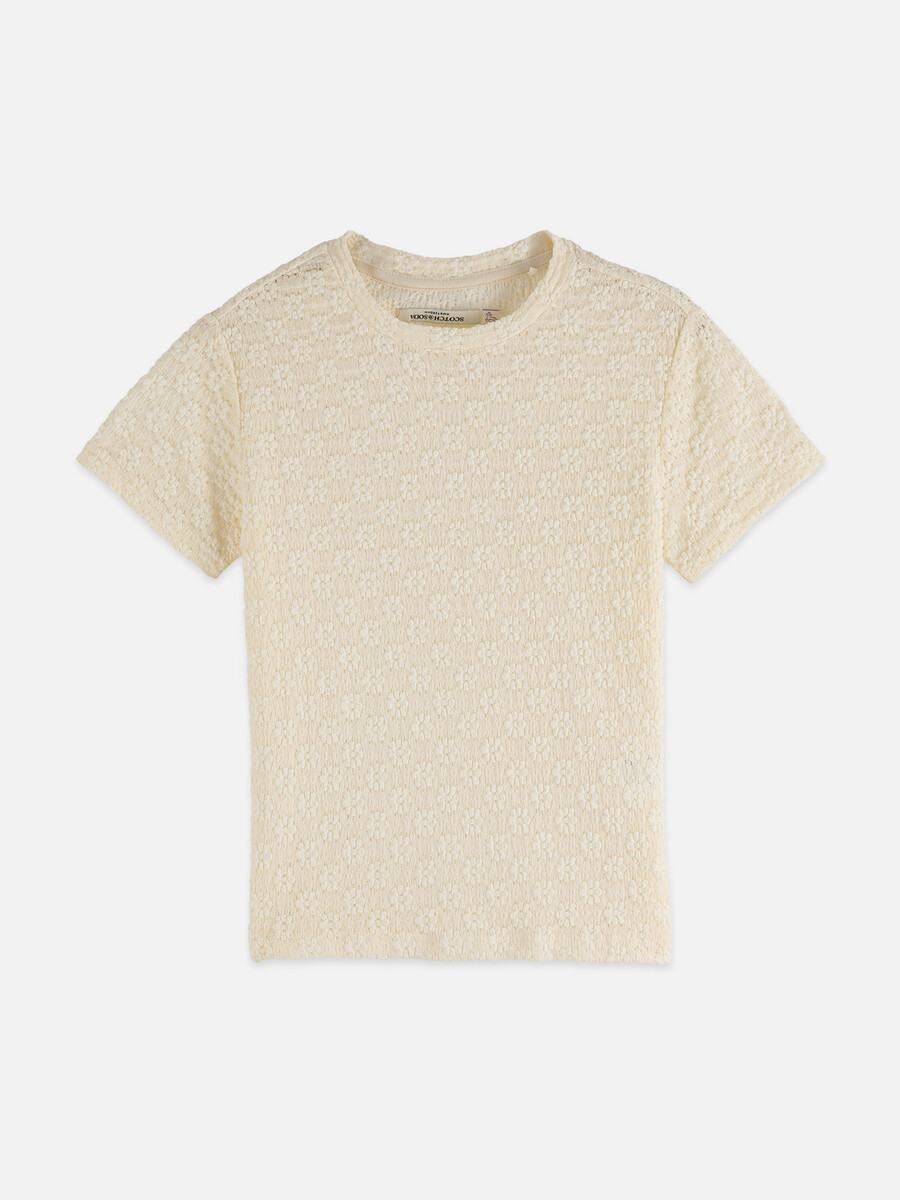 slim-fit-t-shirt mit offener struktur
