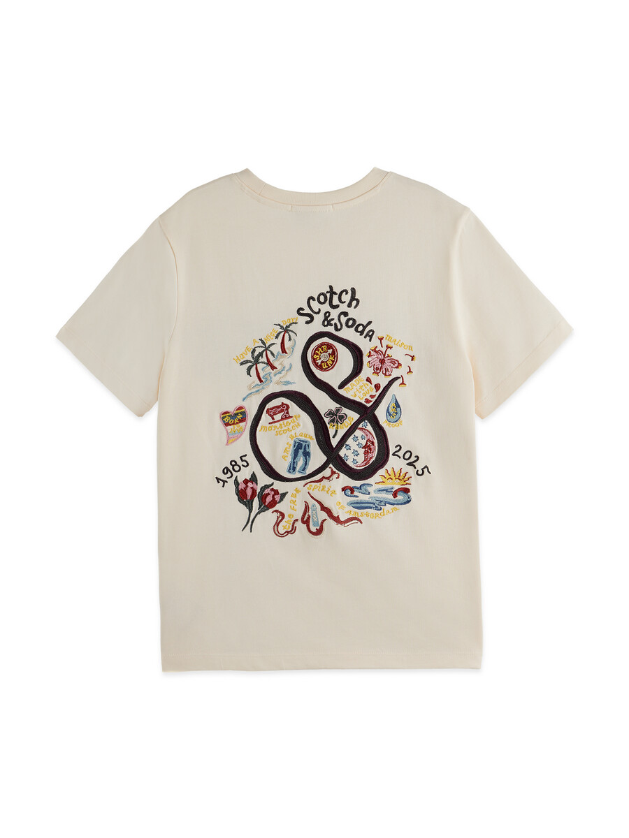 t-shirt zum 40-jährigen jubiläum mit gewaschenem artwork und regulärer passform